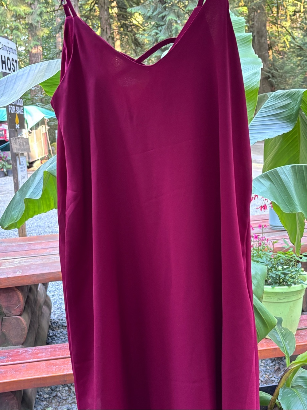 zeagoo Raspberry Red Cami Slip Dress